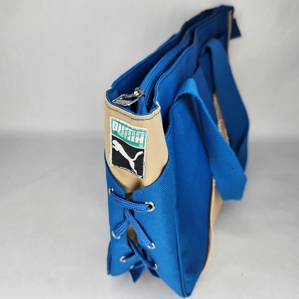 Blue/Tan Puma Shoulder Bag Gym Bag - Picture 2 of 4
